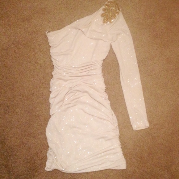 City Triangles Dresses & Skirts - Cream Glittery dress