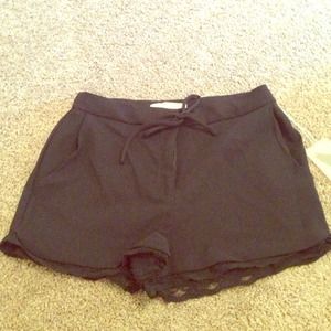 Black high waisted shorts with lace