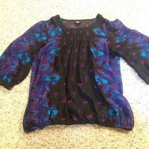 Paisley print, sheer top