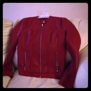 Red leather jacket