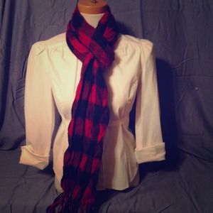 Red & Navy Plaid Scarf