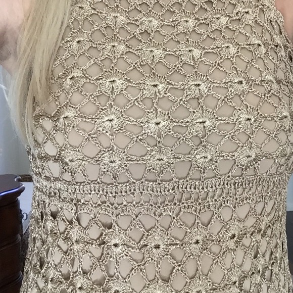 Crochet gold dress