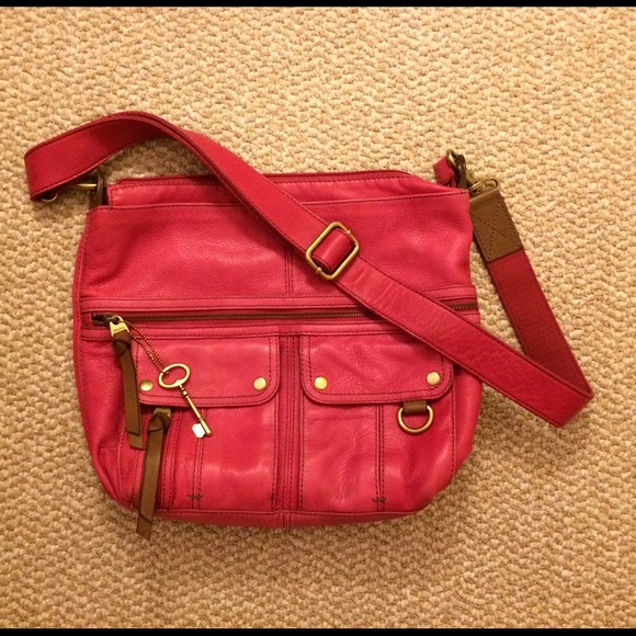 A new pink leather purse