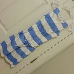 Light blue and white striped dress
