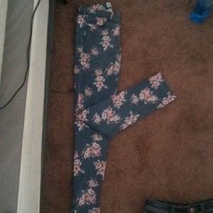Floral skinny jeans