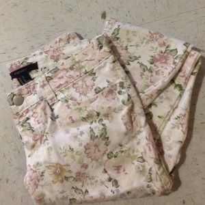 Floral print skinny jeans