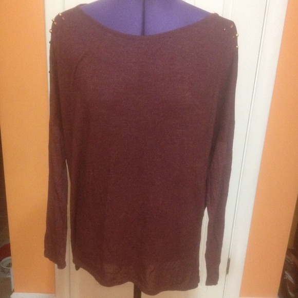 Charlotte Russe Tops - Maroon shirt with gold studding