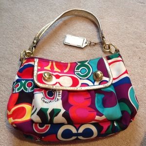 Authentic coach multicolor purse