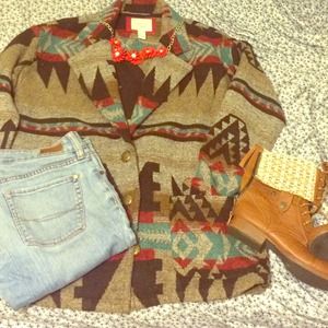 Tribal aztec print jacket
