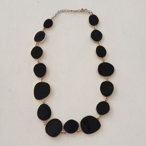 Kenneth Jay Lane Black Enamel Disk Necklace