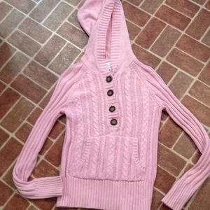 Aeropostale hooded pink sweater size large