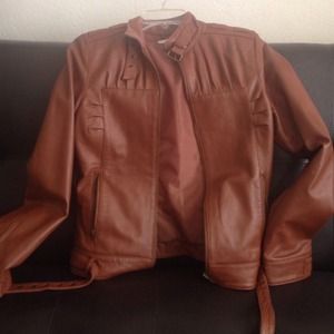 Brown leather jacket