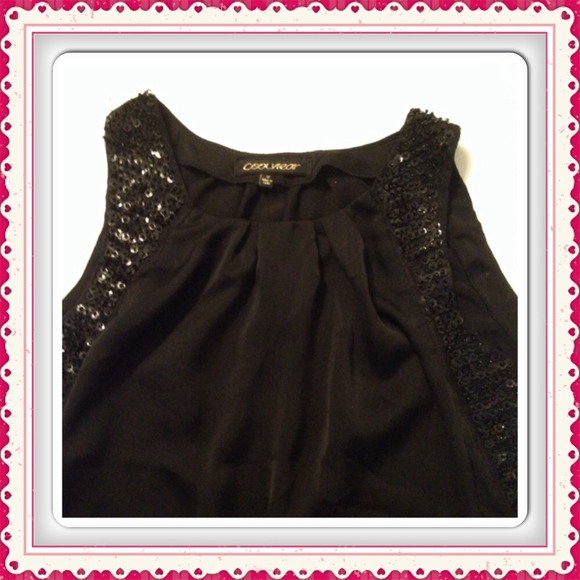Black sequin tank top