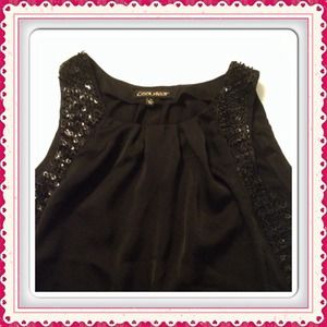 Black sequin tank top