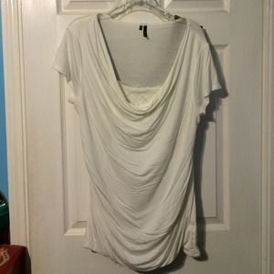 White t-shirt with lace front