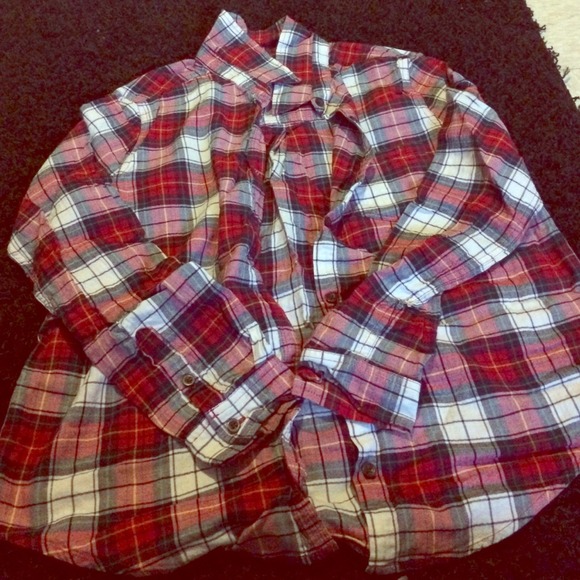 Red plaid button up