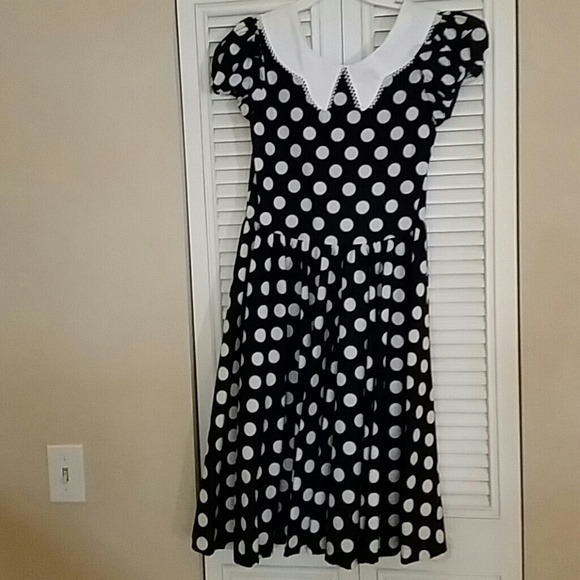Beautiful polka dotted dress for a special girl.