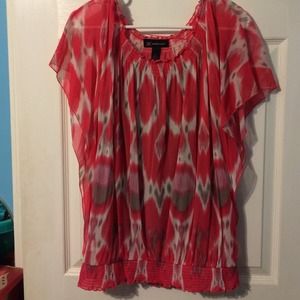 Pink and grey flow top