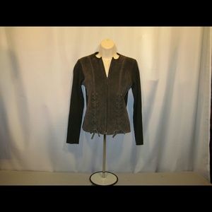 Suede Sweater with Leather Lace Jacket size smal
