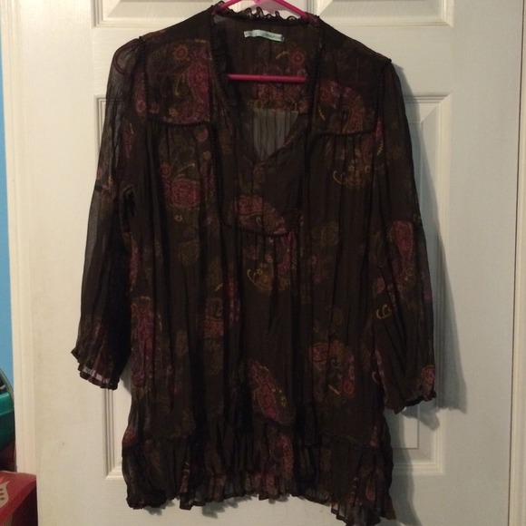 Brown with pink and gold accents