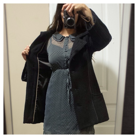 ❤️SOLD❤️ Mackage Black Wool & Leather Coat - Picture 4 of 4