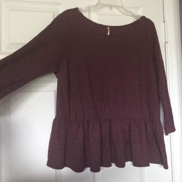 Free People Tops - Free people loose peplum top in burgundy