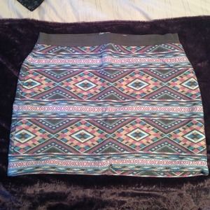 Aztec print mini skirt