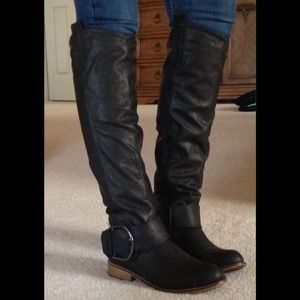 Bamboo black riding boots