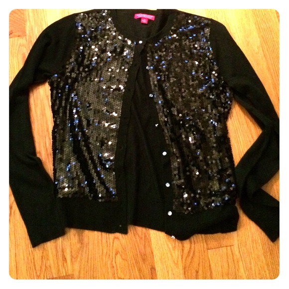 XS sequin black cardigan NY & Company