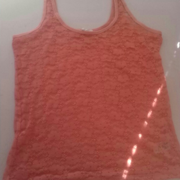 Orange lace tank.