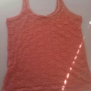 Orange lace tank.
