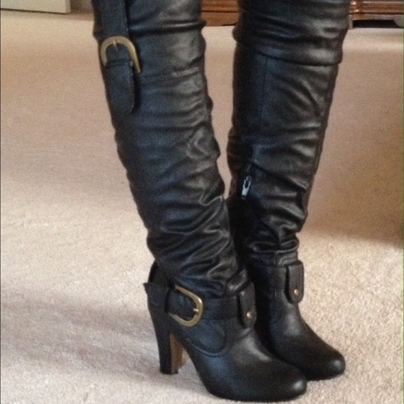 Black knee-high boots