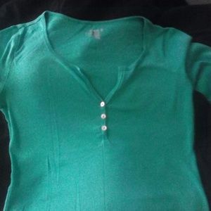 Turquoise half sleeve shirt