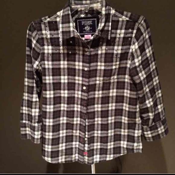 Victoria secret rhinestoned flannel - Picture 1 of 4