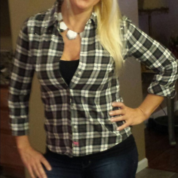 Victoria secret rhinestoned flannel - Picture 3 of 4