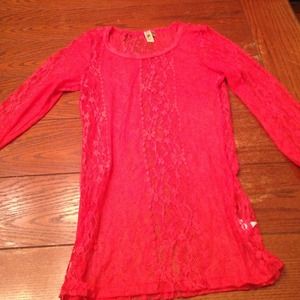 Dark pink lace top