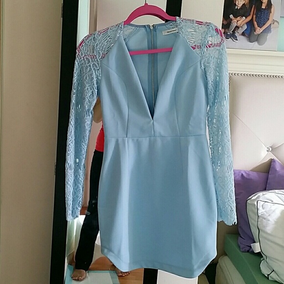 Dresses & Skirts - **TRADED** Unique Baby blue laced mini dress