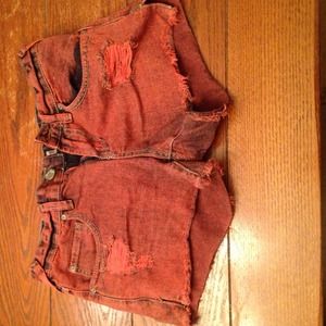 Red Free People shorts