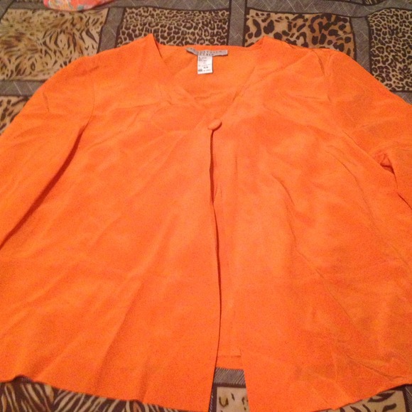 august silk Tops - Silk pumpkin orange top