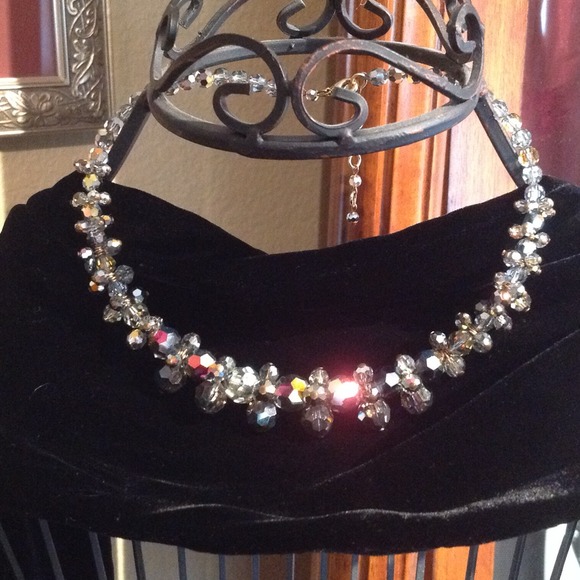 Silver toned Crystal necklace