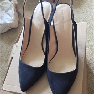 Zara Studded Kitten Heel Slingback size 6.5