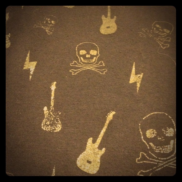 Skull/Guitar/Bolt glitter tee