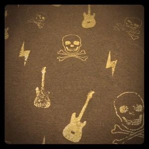 Skull/Guitar/Bolt glitter tee