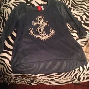 Navy Blue Anchor Babydoll