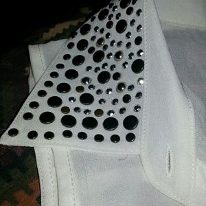 white, see through shirt.