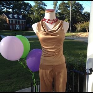 Sleeveless The Limited camel colored top