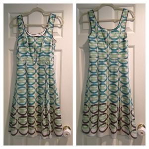 Beautiful Lyndia dress, blue green brown