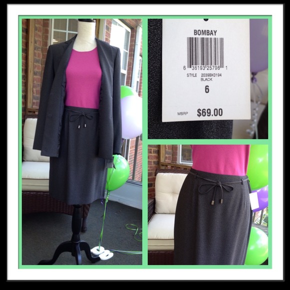Charcoal black lined Alfani skirt