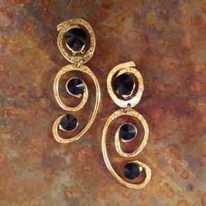 Gold and black earrings