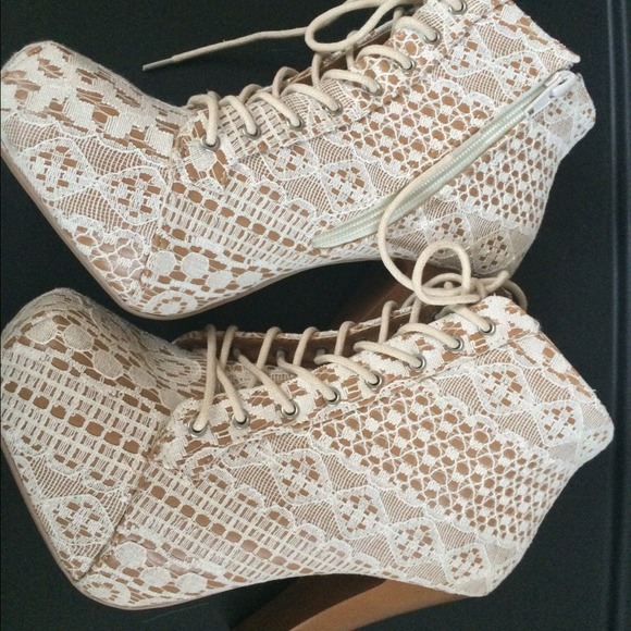 Charlotte Russe Boots - Lace inspired Jeffrey Campbell litas booties 9